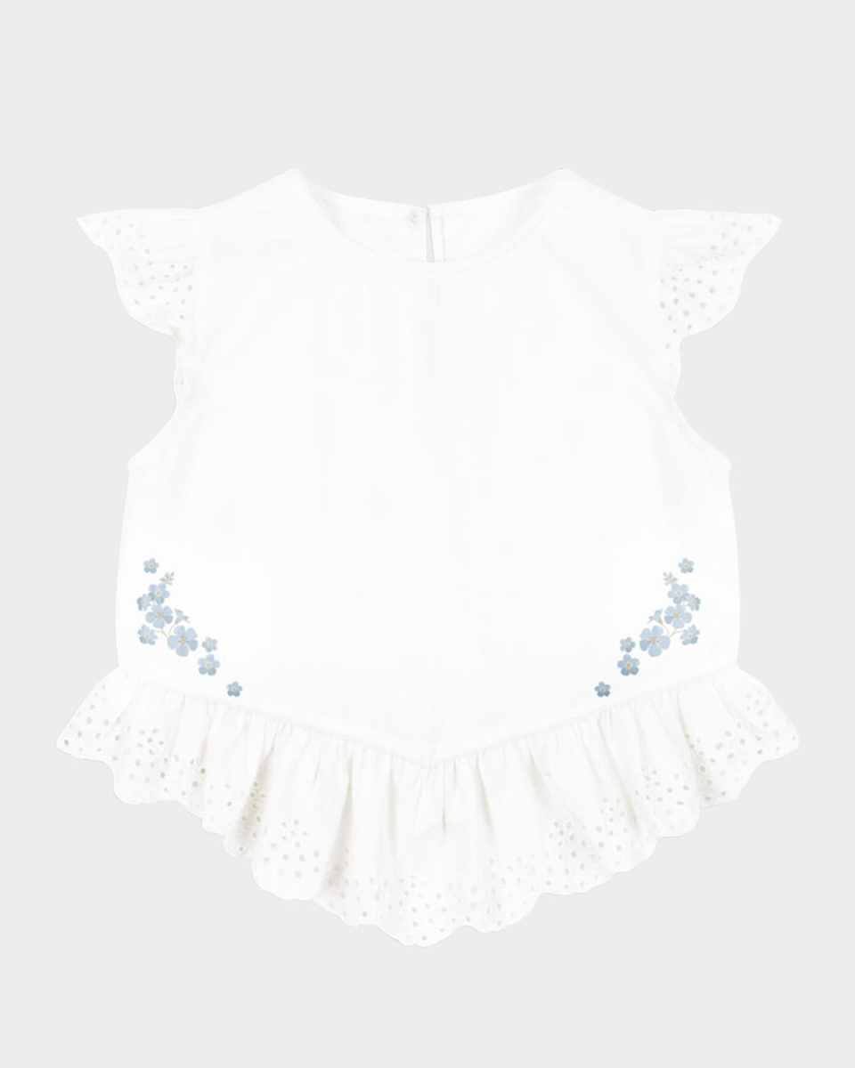Rosie H-W x Girl's Fiori Broderie Peplum Top, Size 18M-